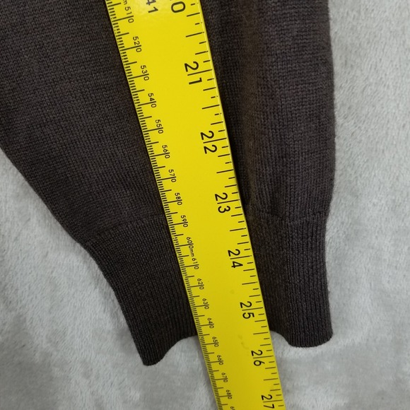 Nordstrom Sweater Men XL Brown 100% Merino Wool V Neck Basic Outdoor Preppy - Picture 5 of 8